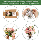 CEWOR Fake Flowers in Vase, Artificial Flowers with Vase Faux Silk Floral Arrangement Table Centerpieces Decor for Home Office Dining Farmhouse Coffee Table Living Room Bathroom Plant Decor (Pink)