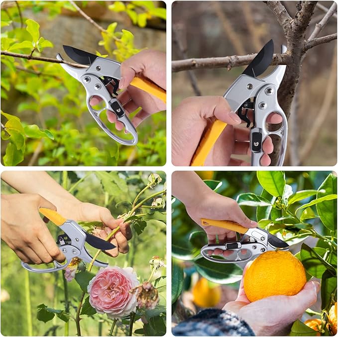 Premium German-Made Pruning Shears – Ergonomic, Heavy-Duty Hand Pruners Designed for Precision Cutting of Plants; Ideal for Gardeners and Individuals with Arthritis or Reduced Hand Strength