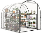 GarveeLife 8.2x6.6x6.6 ft Premium Greenhouse for Outdoors,Upgraded Portable Walk-in Heavy Duty Frame Large Garden Plant Hot Outside Hoop House,Transparent