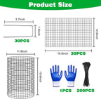 10 Pcs 11.8"x 11.8"/11.8"x 19.6" Available Chicken Wire Cloches for Plants, Plant Protector from Animal, Garden Covers Netting Iron Wire Mesh to Protect Plants Vegetables from Rabbit Squirrel Chicken