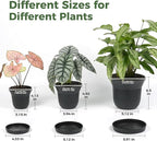 Bamworld Plant Pots Planters for Indoor Plants Flower Pots with Drainage Holes 3.5/4.9/6.3 Inch Set of 3 Plastic Planters for Outdoor Plants Garden Office Room Home Decor Textured Black