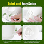 Plant Pots 4/5/5.5/6/6.5/7/8 Inch Self Watering Pots, 7 Pack Plastic Planters with Drainage Holes and Clear Saucers,Plastic Flower Pots,Nursery Planting Pot for Indoor Out Door Plants(White)