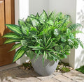 Waipfaru Artificial Plants Outdoor UV Resistant, Realistic Fake Plants Artificial Greenery, Large Bunches Faux Plants for Indoor Outdoor Porch Patio Garden Spring Summer Home Decor (Large 10pcs)