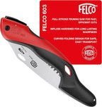 FELCO 603 Folding Pruning Saw – Curved Pull-Stroke Saw for Tree Trimming & Elevated Cut | Tree Branch Cutter | Folding Handsaw with Chrome-Plated 8" Blade, Non-Slip Handle, Blade Lock, Swiss Precision