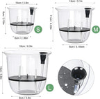 Self Watering Pots, 3 Pack 5 Inch Clear Plant Pot Self Watering Planter Flowers Pot with Deep Reservoir for Indoor Plants (3 Medium)