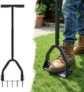 VEVOR Lawn Aerator, 9.2 in Manual Core Aerator Tool with 15 Iron Spikes, Long Handle & Wide Plate, Heavy Duty Grass Aeration Tool, Yard Aerators for Compacted Hardened Soil Lawn Aeration