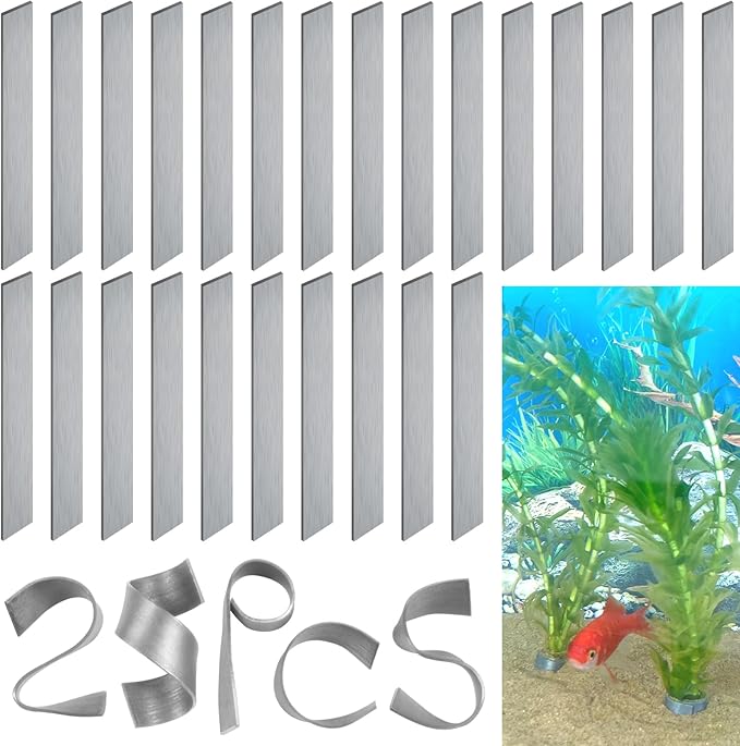 25 Pcs Aquarium Plant Weights, Plant Weights for Fish Tank, Anchors for Live Plants, Stops Plants from Floating in The Aquarium.