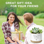 Cute Succulent Planter, Flower Cactus Plant Pot Gifts, Going Away Farewell Thank You Inspirational Employee Appreciation Gifts for Women Men Coworkers Boss Lady Manager (No Plants)