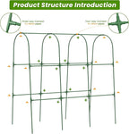 Cucumber Trellis, 50" X 47" U-Shape Garden Trellis for Climbing Plants Outdoor, Arch Trellis Cucumber for Raised Bed, Foldable Plant Support for Vine/Vegetable/Tomato/Zucchini/Pea