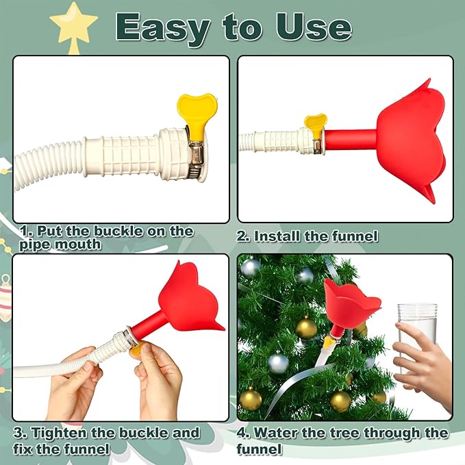 78.74 inch Christmas Tree Watering Funnel - Long Spout Christmas Tree Watering System for Large Indoor & Outdoor Plants Real Trees，Reusable Spill-Proof Design (6.56FT / 2M)