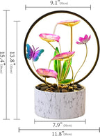 15‘’ H Small Tabletop Water Zen Fountain with Led Light for Indoor Meditation Yoga Spa Room Decor.