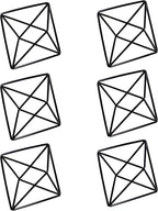 6-Pack Geometric Wire Air Plant Holders, Small Black Metal Tillandsia Stands for Desk Decor, Himmeli Planter Rack for Home & Office – Cute Display for Small/Medium Air Plants