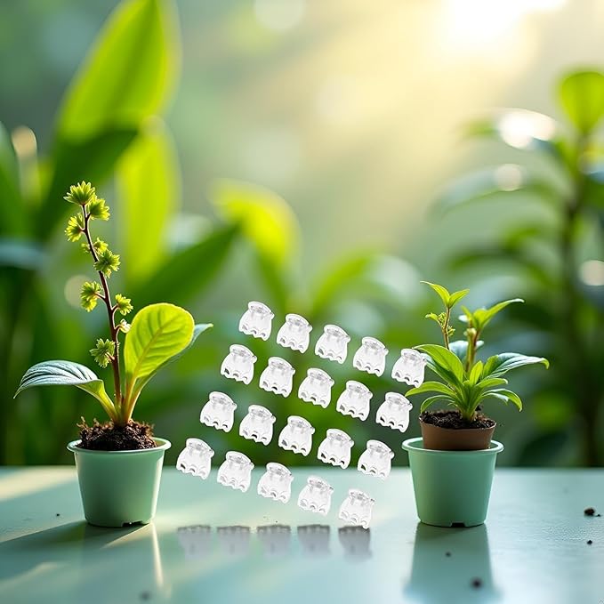 50Pcs Transparent Plant Orchid Clips,Flowers Fixer for Garden Vine Stem Plants Climbing Clasp for Support,Orchid Clips for Plants Support Garden Stakes