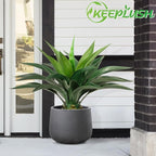 Artificial Agave Plant 2ft - 24" Large Fake Aloe Vera Plants Indoor with Fake Grass - Fake Floor Plant for Front Porch Patio Home Office Door Step Hotel Desert Style Decor 2PCS