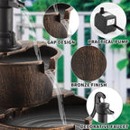 YI 27-Inch 2 Tier Water Fountains Outdoor Waterfall Barrel Fountain Pump Garden 2-Tier Barrel and Pump Waterfall Fountain, Plastic for Garden Patio Backyard Porc