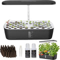 52 Pods Hydroponics Growing System Kit, Indoor Herb Garden with Smart LED Grow Light, Large Capacity Water Tank, Adjustable Height, Auto Timer & Quiet Pump for Home Kitchen Office Indoor Gardening