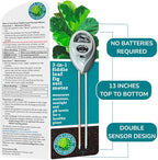 Houseplant Resource Center Fiddle Leaf Fig 3-in-1 Soil Moisture Meter for Plants – Best Indoor Plant Water Meter for Potted Houseplants - Light & Moisture Sensor Probe for Optimal Growth