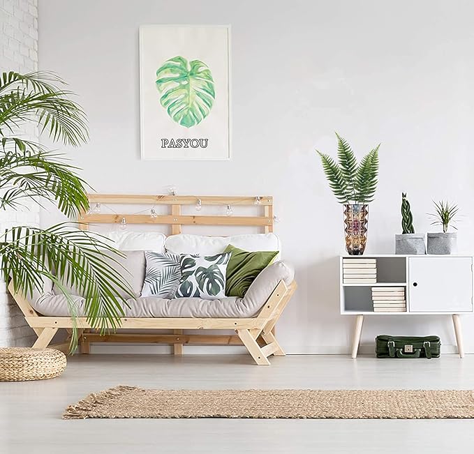 PASYOU Artificial Foliage Plants, Fake Plastic Grass Faux Shrubs Simulation Ferns Leaf Real Decoration for Indoor Outdoor Home Decor Garden Party Balcony Patio Planter Filler DIY - Fern Leaves 5 Pcs