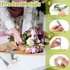 HINZIC 25pcs Flower Stem Water Tubes, 5.67 Inches Plastic Single Flower Water Tube Vials with Caps, Leakproof Floral Tubes for Fresh Flowers Wedding Bouquets Buds - Green