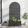 Casaphoria Metal Raised Garden Bed with Trellis and Wheels, 72"x35"x16" Arched Planter Box for Climbing Plants, Vegetables & Vines, Features Drainage Holes and Privacy Screen (Black-Fence)