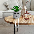 Zerzsy Artificialplant Succulents in Cement Pots with Hanging Leg, Kitchen Shelf Decoration,Bathroom Mini Plants Decor, Shelf Decor Accents, Office Wall Decoration - Set of 1