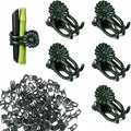 50 Pcs Plant Clips for Climbing Plants Orchid Clips for Plants Support Garden Flower Stem Vine Clip, Dark Green