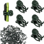 50 Pcs Plant Clips for Climbing Plants Orchid Clips for Plants Support Garden Flower Stem Vine Clip, Dark Green