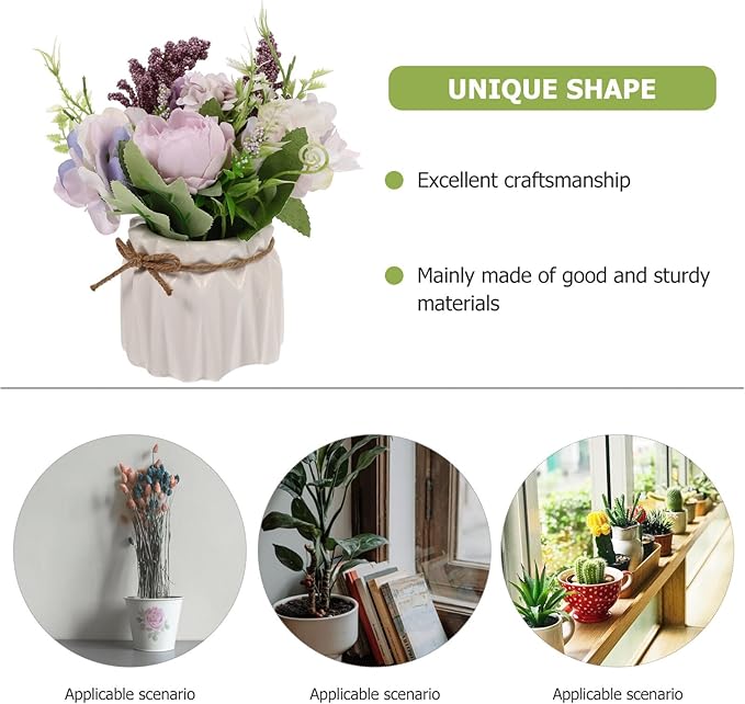 Artificial Hydrangea Orchid Potted Plant, Purple Simulation Plant Decor, Faux Bonsai for Home Living Room Table Decoration, 1pcs Artificial Greenery