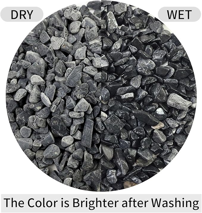 FANTIAN 5lbs Black Pea Gravel, 3/8 Inch Decorative Pebbles Succulent Rocks, Black River Rocks Stones for Planters Vase Landscaping and Outdoor Garden Rock