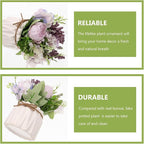 Artificial Hydrangea Orchid Potted Plant, Purple Simulation Plant Decor, Faux Bonsai for Home Living Room Table Decoration, 1pcs Artificial Greenery