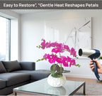 Artificial Orchid with 3D Printed Vase, 24 Stems Realistic Fake Phalaenopsis, Adjustable Silk Flowers for Home Decor, Wedding Table Centerpieces, 20 Inches Tall, Dark Purple