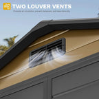 DWVO 6x4 FT Storage Shed Plastic with Floor, Outdoor Storage Shed with Lockable Door, Window and Vents, Waterproof Plastic Tool Storage for Garden, Patio, Backyard, Lawn