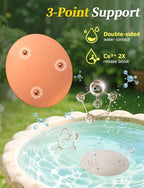Mellbree Bird Bath Copper Disc & Clean Set, 0.6mm Reinforced 99.99% Pure Copper Cleaning Disk with Cleaning sponges Sandpaper and Microfiber Cloths for Cleaning Bird Baths and Bird Bath Disk
