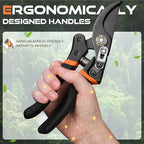 DECERK® 8.5" Professional Pruning Shears - Cuts 4X Easier with Ultra Sharp Japanese Steel Titanium Blade, Arthritis Friendly Garden Scissors & Plant Clippers, Effortlessly Prunes 3/4" Branches