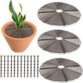 Synrroe 3 Pack Plant Pot Cover Protector Grid with Center Cutout - Cat & Dog Proof Flower Pot Soil Protector, Mesh Guard for Indoor/Outdoor Plants, Garden, Home Use-7.5inch (Small)