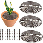 Synrroe 3 Pack Plant Pot Cover Protector Grid with Center Cutout - Cat & Dog Proof Flower Pot Soil Protector, Mesh Guard for Indoor/Outdoor Plants, Garden, Home Use-7.5inch (Small)