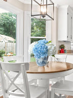 YalzoneMet Hydrangea Artificial Flowers 4 Pcs 2 White 2 Light Blue 21 inch Long Rod Real Touch Lifelike Fake Latex Hydrangea for Home Party Outdoor Wedding Gifts Christmas Decor Table Centerpiece