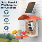 birdsnap® PAV-Bird Feeder with Camera,2K HD with 64GB Card, AI Identify Smart Bird House Cam Solar Panel,Live Stream,Motion Detection,Auto Record Video for Backyard Outdoors,Ideal Gift for Bird Lover