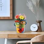 TOZLU Picasso Brutalist Abstract Beauty Flower Pot Ornaments Head Planter Pots Container Face Planters Pots Head Colorful Face Art Resin Flower Pot (Modern Big)