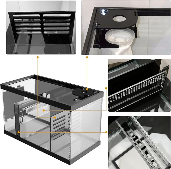 LYL LEYOULAND Adjustable Sump Baffle Kit - Refugium Kit for 10 Gallon Tank - Reef Aquarium - Saltwater Aquarium Filter System- Protein Skimmer Sump