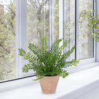 Artificial Fern Potted Plant, 10" Small Fake Plants in Pot, Faux Fern Plant for Home Office Farmhouse Living Room Bathroom Kitchen Tabletop Desk Shelf Decoration