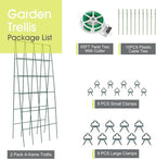 Cucumber Trellis for Raised Bed, Rifny 16.5 x 40 Inch Metal Trellis for Climbing Plants Outdoor with Plant Clips Twist Ties, Garden Plant A-Frame Trellis for Vegetable Pea Tomato (Green, 2 PCS)