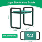 TomCare Garden Kneeler and Seat 11.14” Wider Larger Soft Kneeling Pad Garden Bench with 2 Large Tools Pouches Heavy Duty Foldable Garden Stool Gardening Gifts for Women Men Gardeners Seniors, Green
