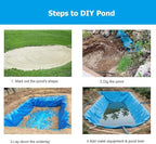 PVC Pond Liner for Fish/Plant, 0.3 MM Thick HDPE Blue Preformed Pond Liners Mat Underlayment for Outdoor Ponds Koi Fish Ponds Streams Garden Fountain Waterfall(3x10m/9.8x32.8')