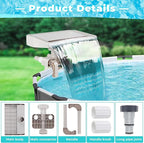 Hanaoyo Pool Fountain Waterfall - Smooth Flowing Above Ground Pool Accessory for Outdoor Decor and Relaxation