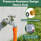 50FT Flexible Lightweight Garden Hose w/ 10Pattern Spray Nozzle,3/4 Inch,2026 Braided Garden Hose,Triple Latex Core,No-Kink,Anti-Burst,Leak-Proof,Easy Use&Storage,Portable (50 FT)