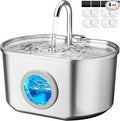 Cat Water Fountain Stainless Steel: 74oz/2.2L Cat Fountain for Drinking- Pet Water Fountain Inside - Automatic Dog Watering Dispenser Bowl - Pet Feeding & Watering Supplies (4 Filters)