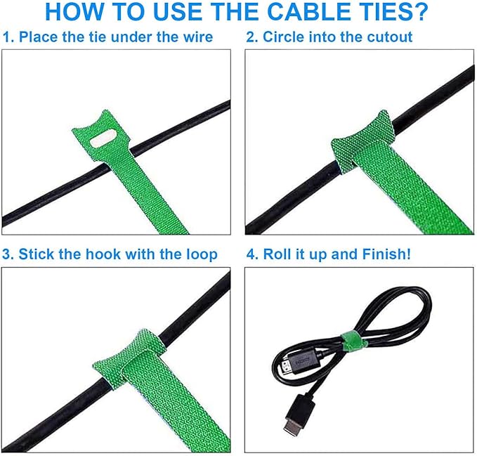 60 PCS Garland Ties Plant Cable Straps for Support Plant Growth, Adjustable Indoor/Outdoor Decorative Nylon Reusable Hook and Loop Design(Green,6 inch)
