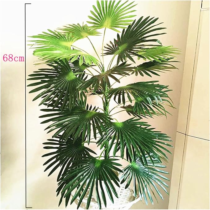 Artificial Plant treeArtificial Plant 68-95CM Large Artificial Tropical Palm Tree Rare Fake Plants Indoor Silk Leaf Branch Hotel Office Living Room Home Deco Accessor(Size:68cm) (68cm)