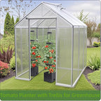 MYMULIKE Raised Garden Bed 4 Packs, Planter Boxes with Trellis 58.3'' Tomato Planters for Climbing Vine Vegetables Flowers Plants Self Watering Tomatoes Cage for Outdoor Patio Greenhouse